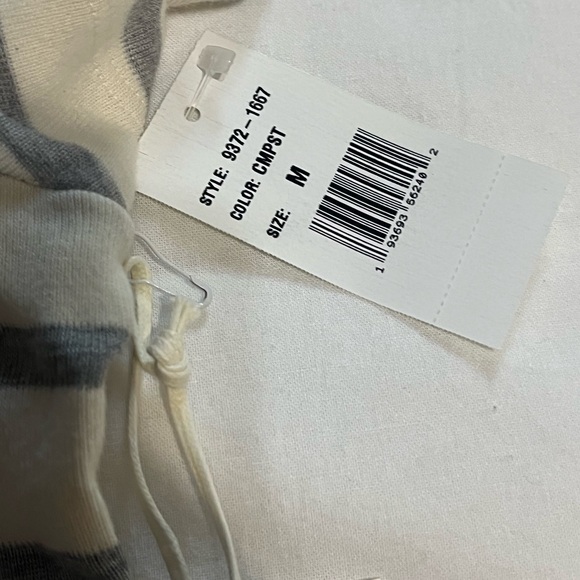 Citizens Of Humanity Beige and Gray Striped Tee - Picture 3 of 5